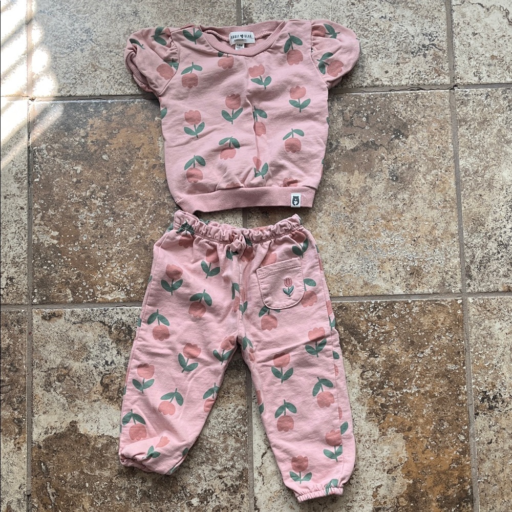 Pink Floral Kids Matching Set